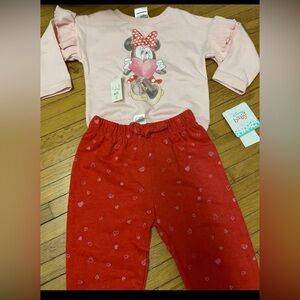 Disney Valentine’s Day baby Minnie Mouse outfit set size 12 months